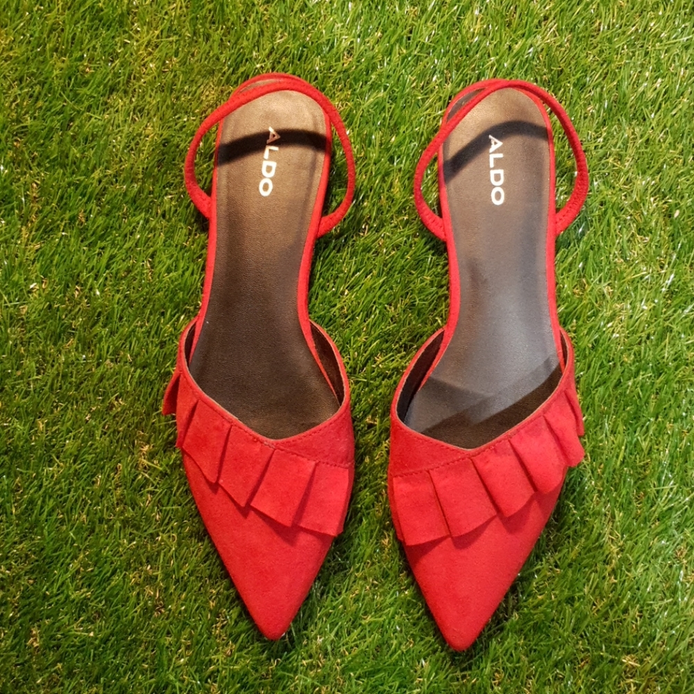 Red, Size 10 Aldo Sling Back Flats